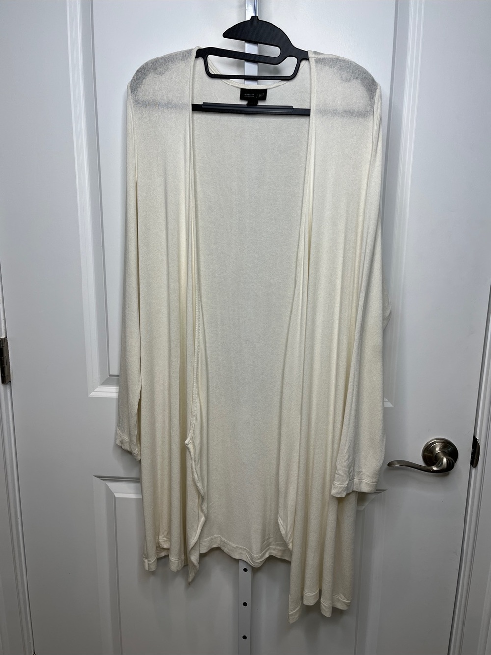 J. Jill Lightweight Open-Front Cardigan in Cream Large
